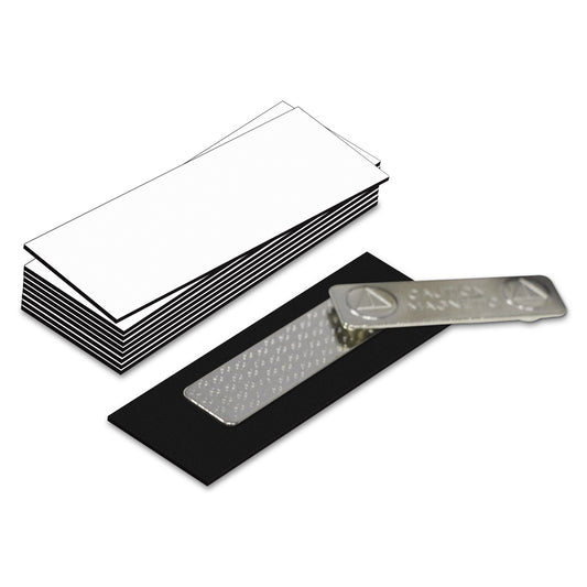 1" x 3" Name Tag Badge Blanks with Magnetic Backing, Square Corners - 10 Pack