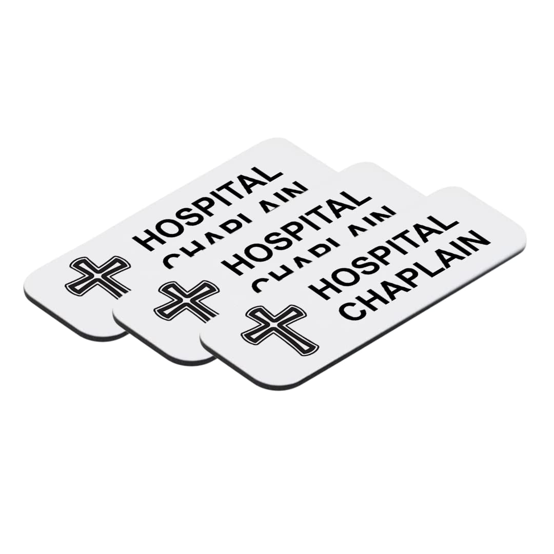 Hospital Chaplain 1 x 3" Name Tag/Badge, (3 Pack)