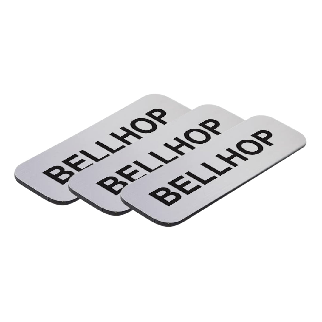 Bellhop 1 x 3" Name Tag/Badge, (3 Pack)