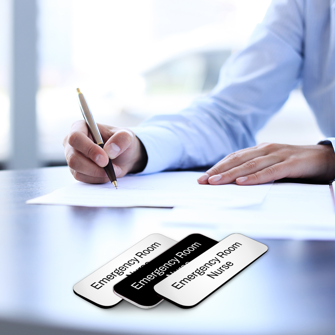 Emergency Room Nurse 1 x 3" Rounded Corner Name Badge | Medical Specialism Badges