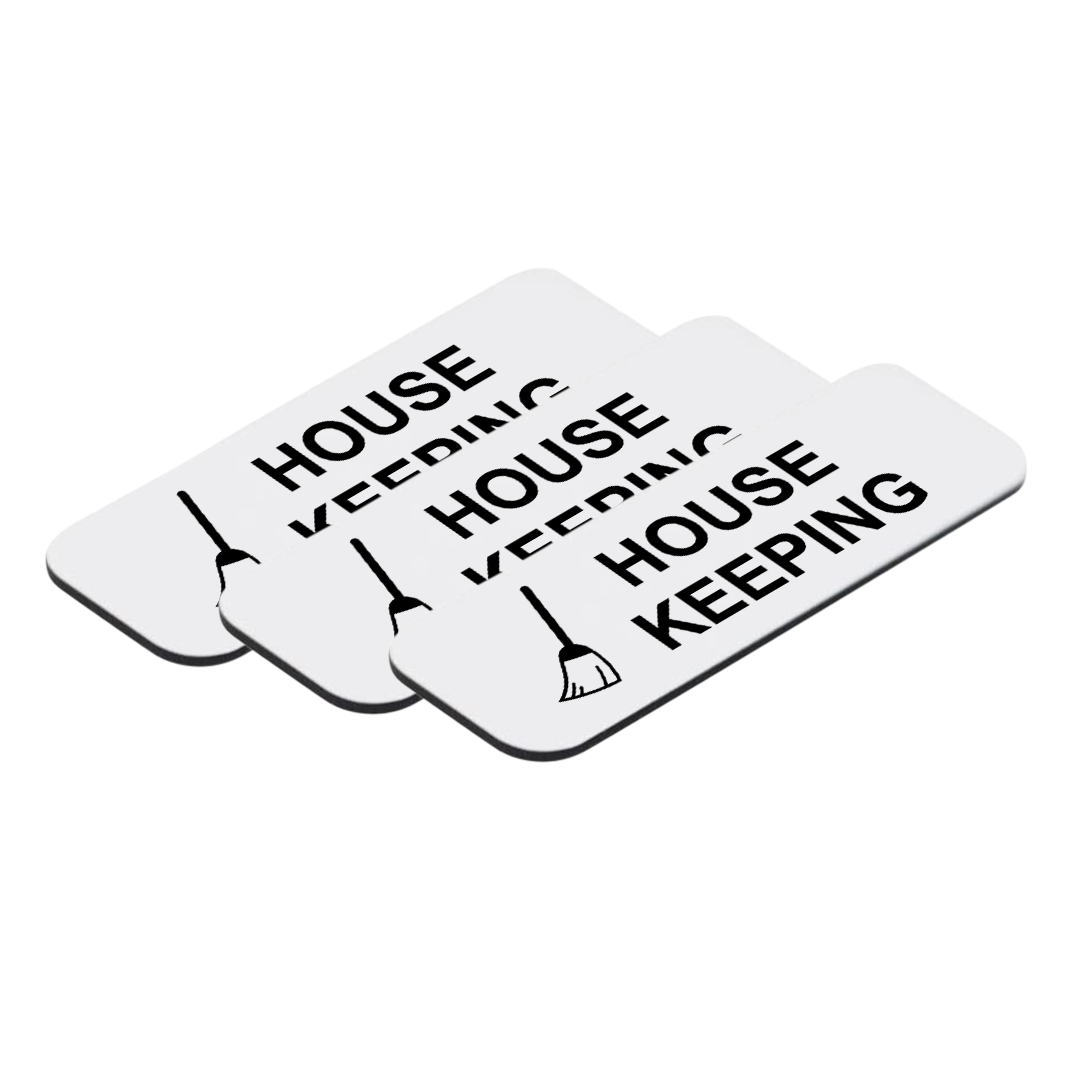House Keeping 1 x 3" Name Tag/Badge, (3 Pack)