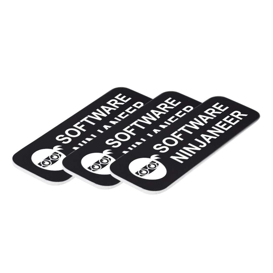 Software Ninjaneer 1 x 3" Name Tag/Badge, (3 Pack)