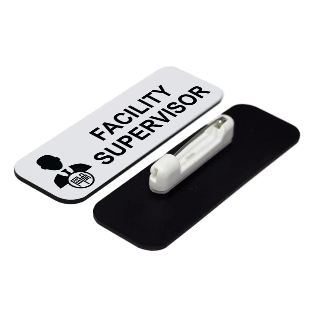 Signs ByLITA Facility Supervisor 1 x 3" Name Tag/Badge, (3 Pack)