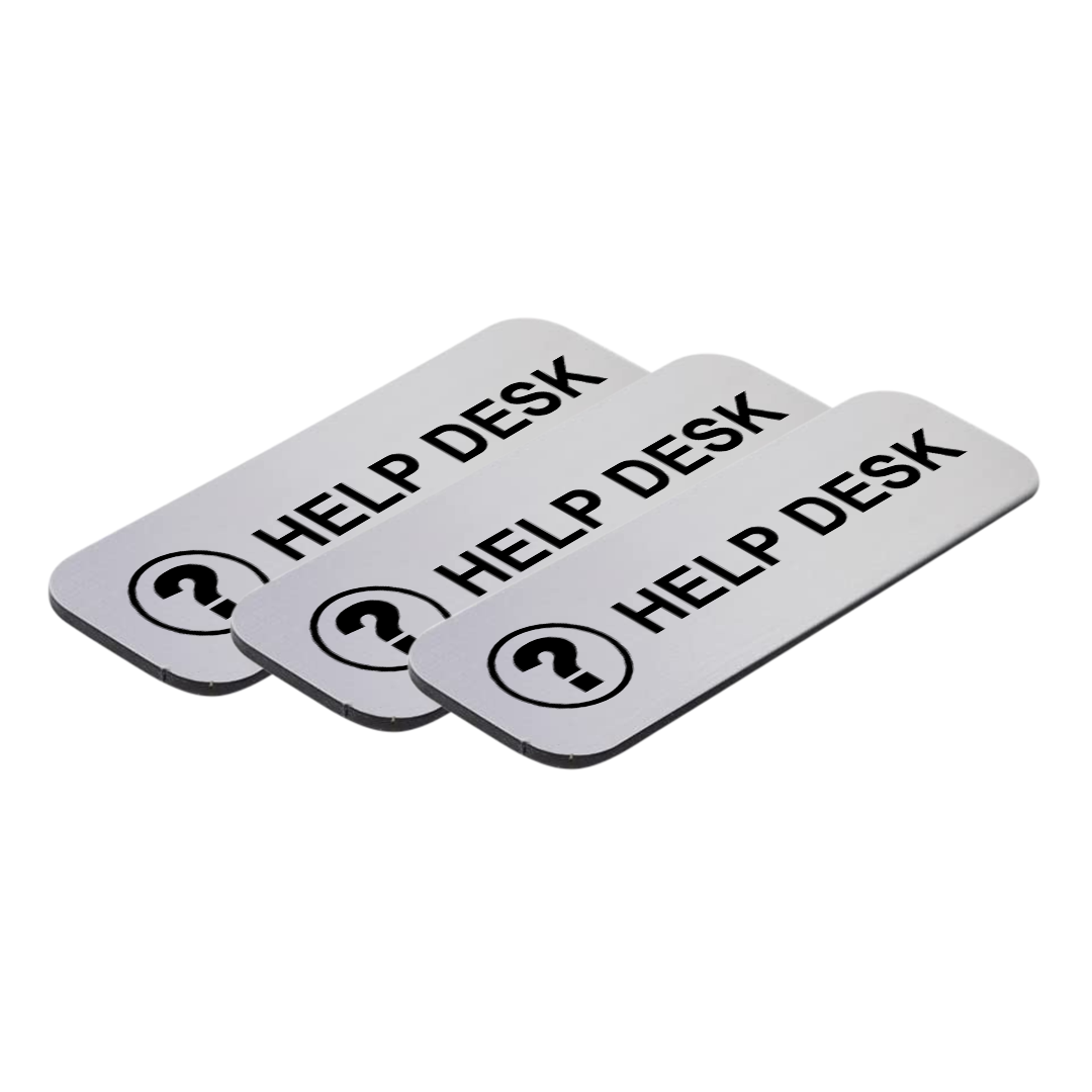 Help Desk 1 x 3" Name Tag/Badge, (3 Pack)