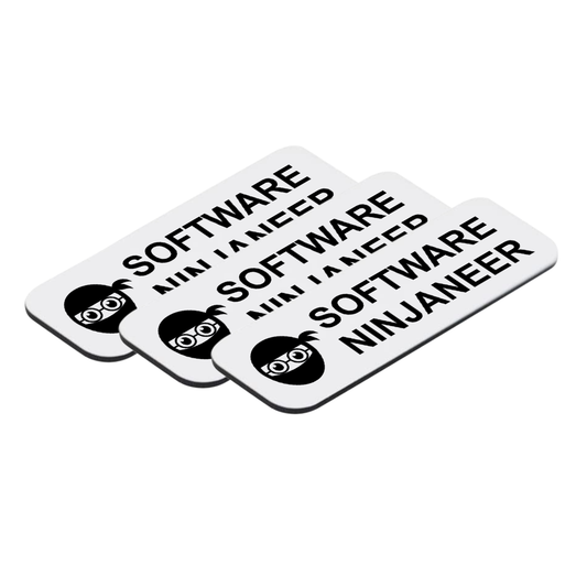 Software Ninjaneer 1 x 3" Name Tag/Badge, (3 Pack)