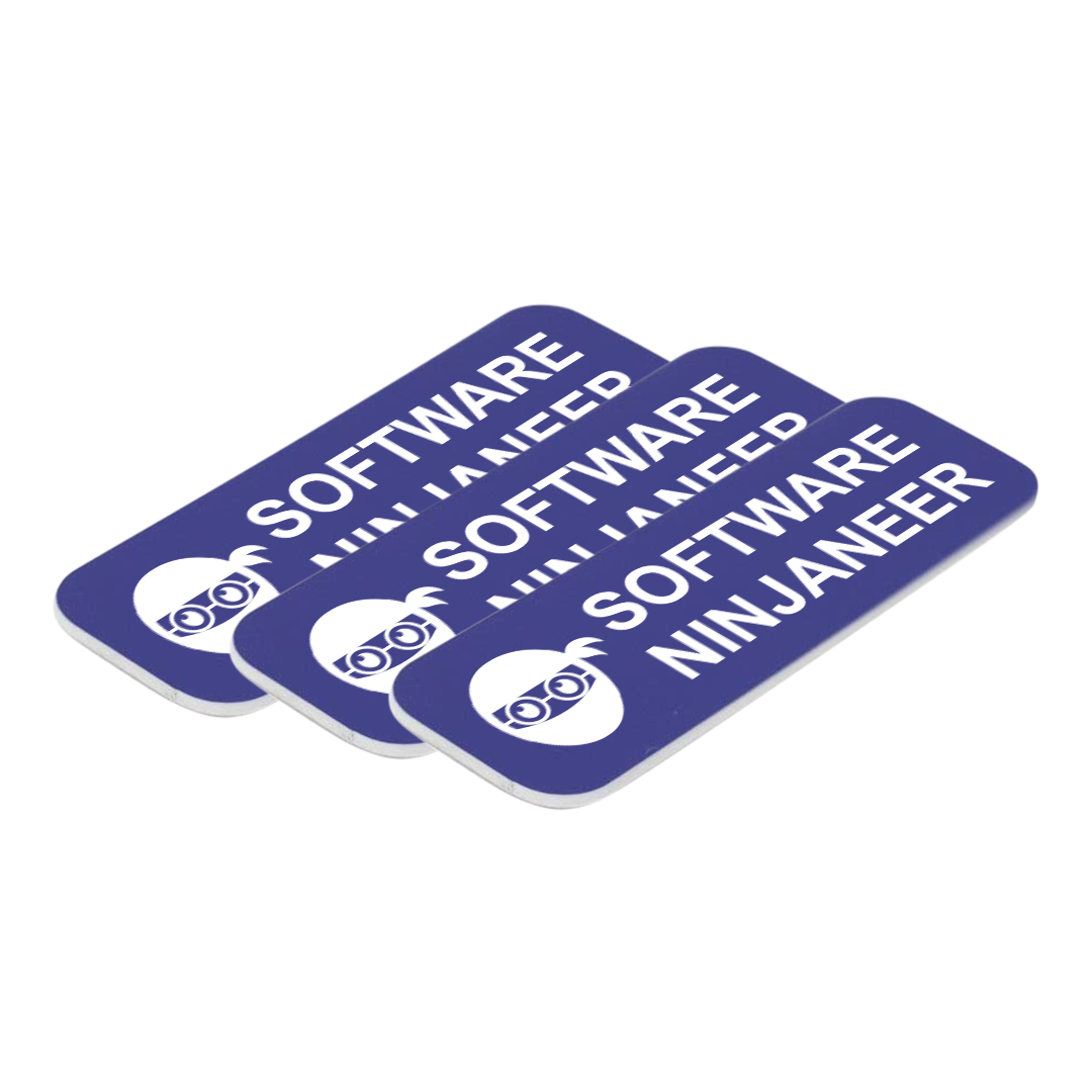 Software Ninjaneer 1 x 3" Name Tag/Badge, (3 Pack)