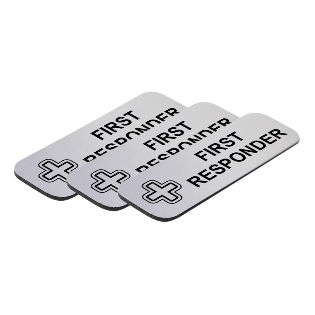 First Responder 1 x 3" Name Tag/Badge, (3 Pack)