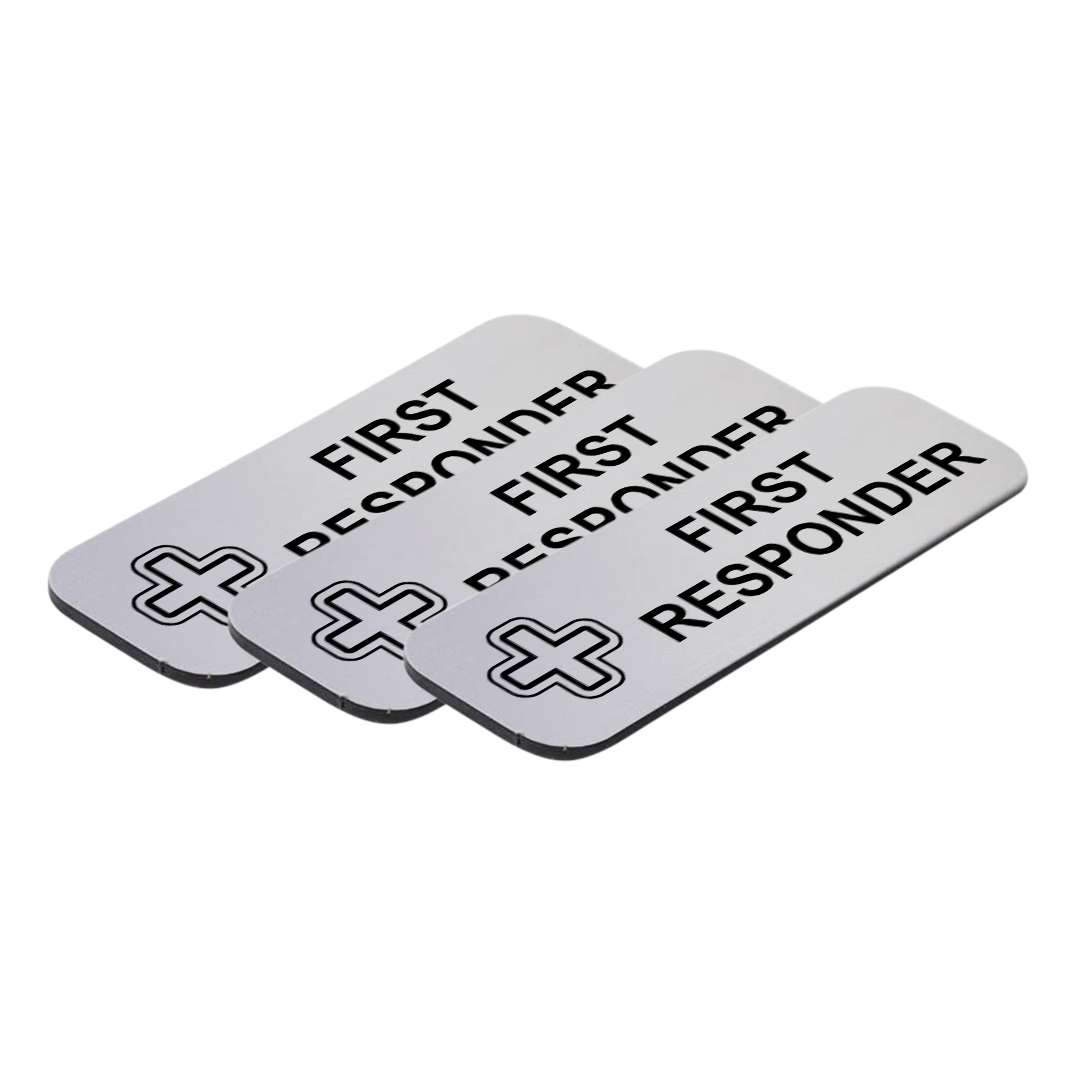 First Responder 1 x 3" Name Tag/Badge, (3 Pack)