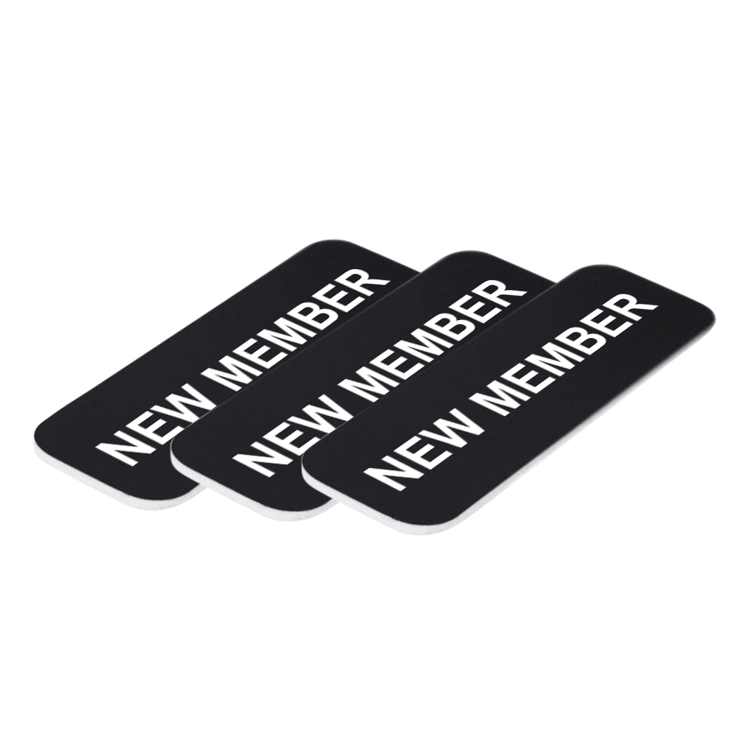 New Member 1 x 3" Name Tag/Badge, (3 Pack)
