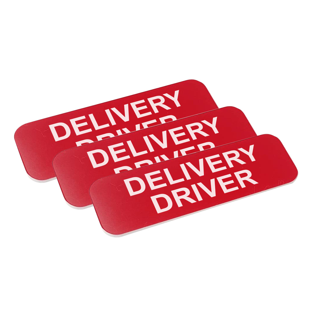 Delivery Driver 1 x 3" Name Tag/Badge, (3 Pack)