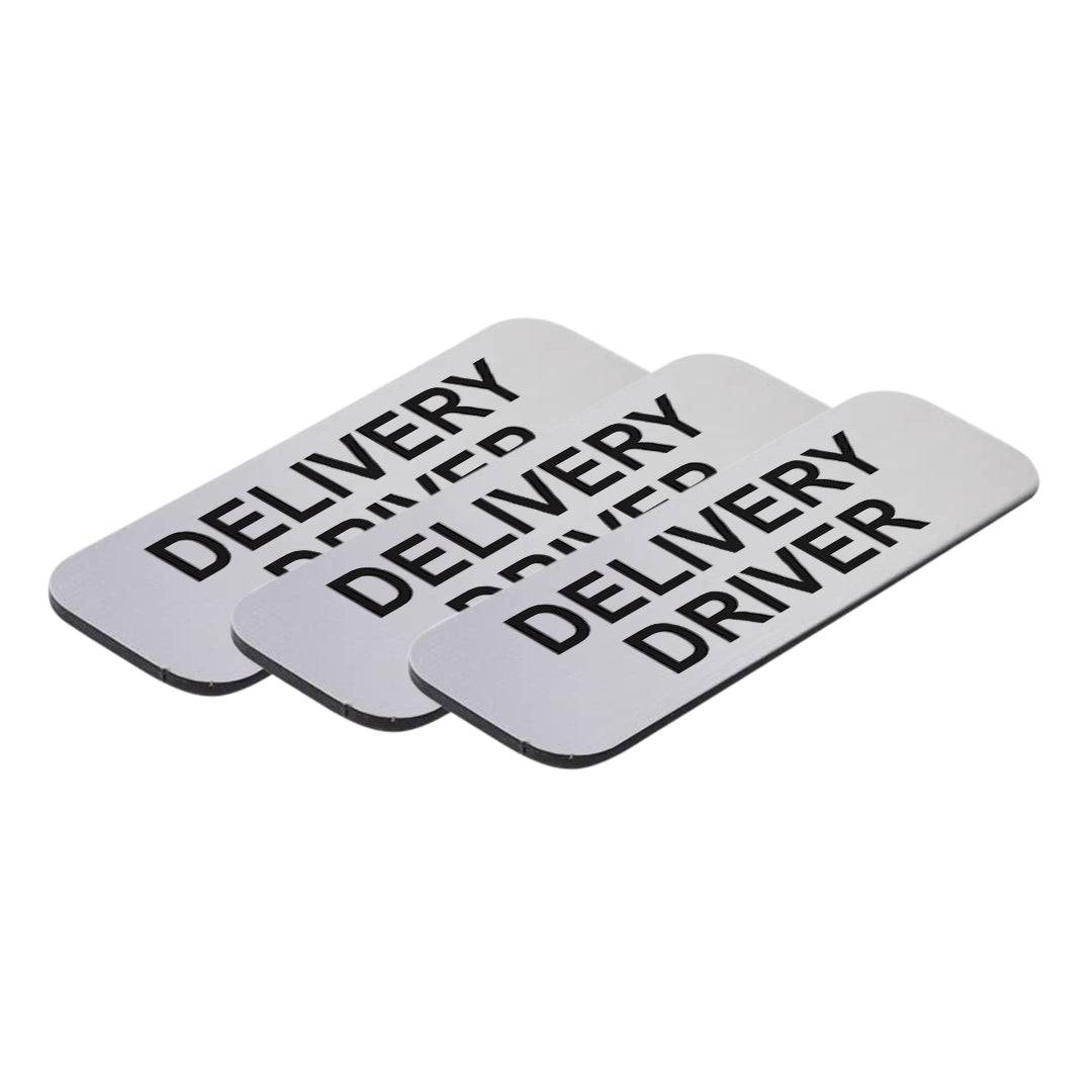 Delivery Driver 1 x 3" Name Tag/Badge, (3 Pack)