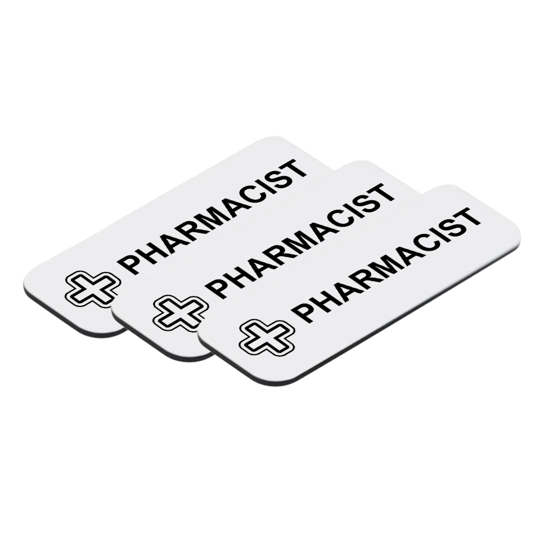 Pharmacist 1 x 3" Name Tag/Badge, (3 Pack)