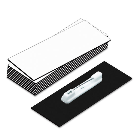 1" X 3" Name Tag / Badge Blanks Square Corners with Pin - 10 Pack