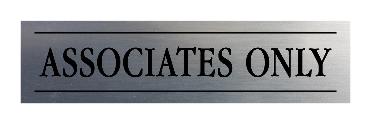 Signs ByLITA Associates Only Black Frame Desk Sign (2x8")