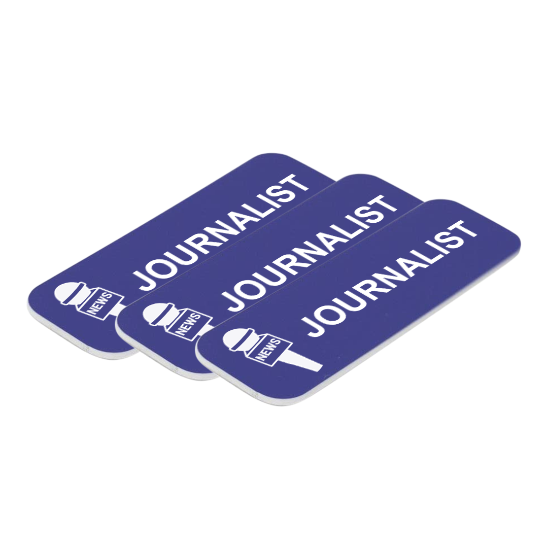 Journalist 1 x 3" Name Tag/Badge, (3 Pack)