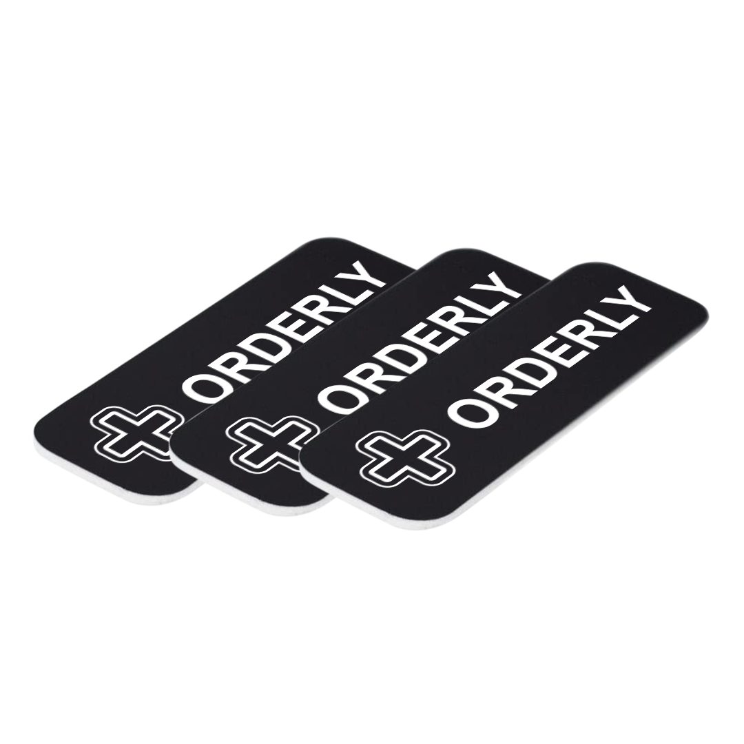 Orderly 1 x 3" Name Tag/Badge, (3 Pack)