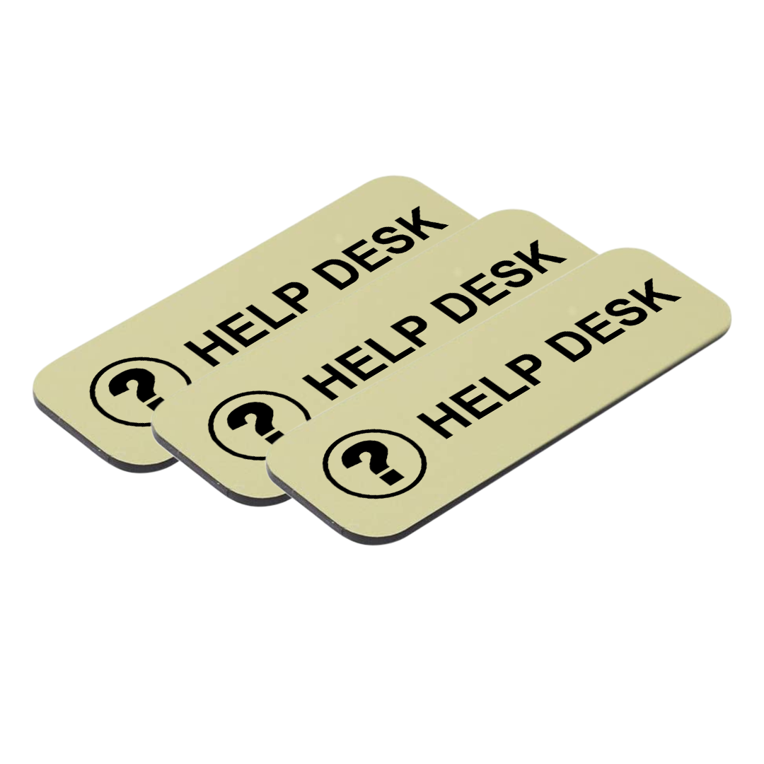 Help Desk 1 x 3" Name Tag/Badge, (3 Pack)