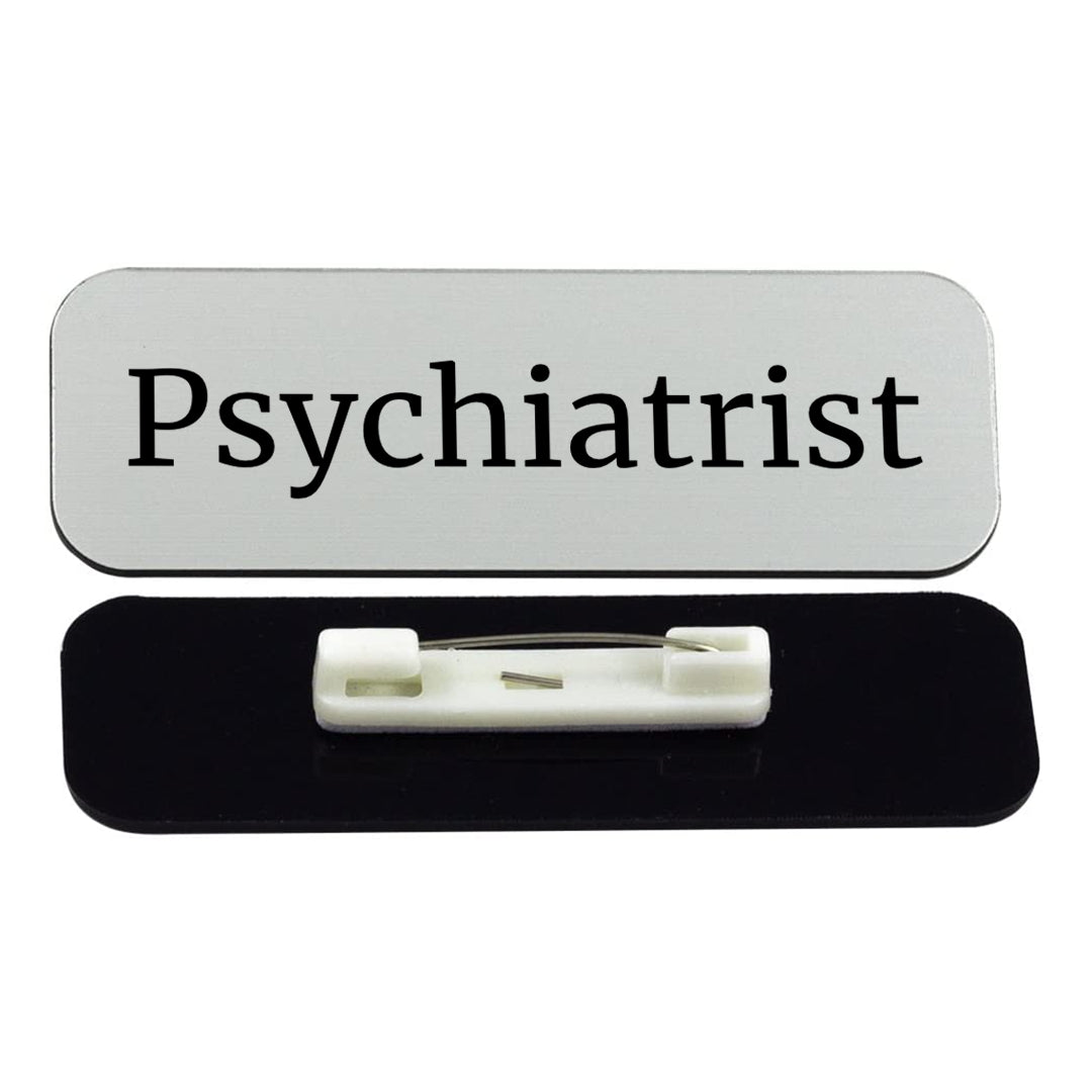 Psychiatrist 1 x 3" Rounded Corner Name Badge | Medical Specialism Badges