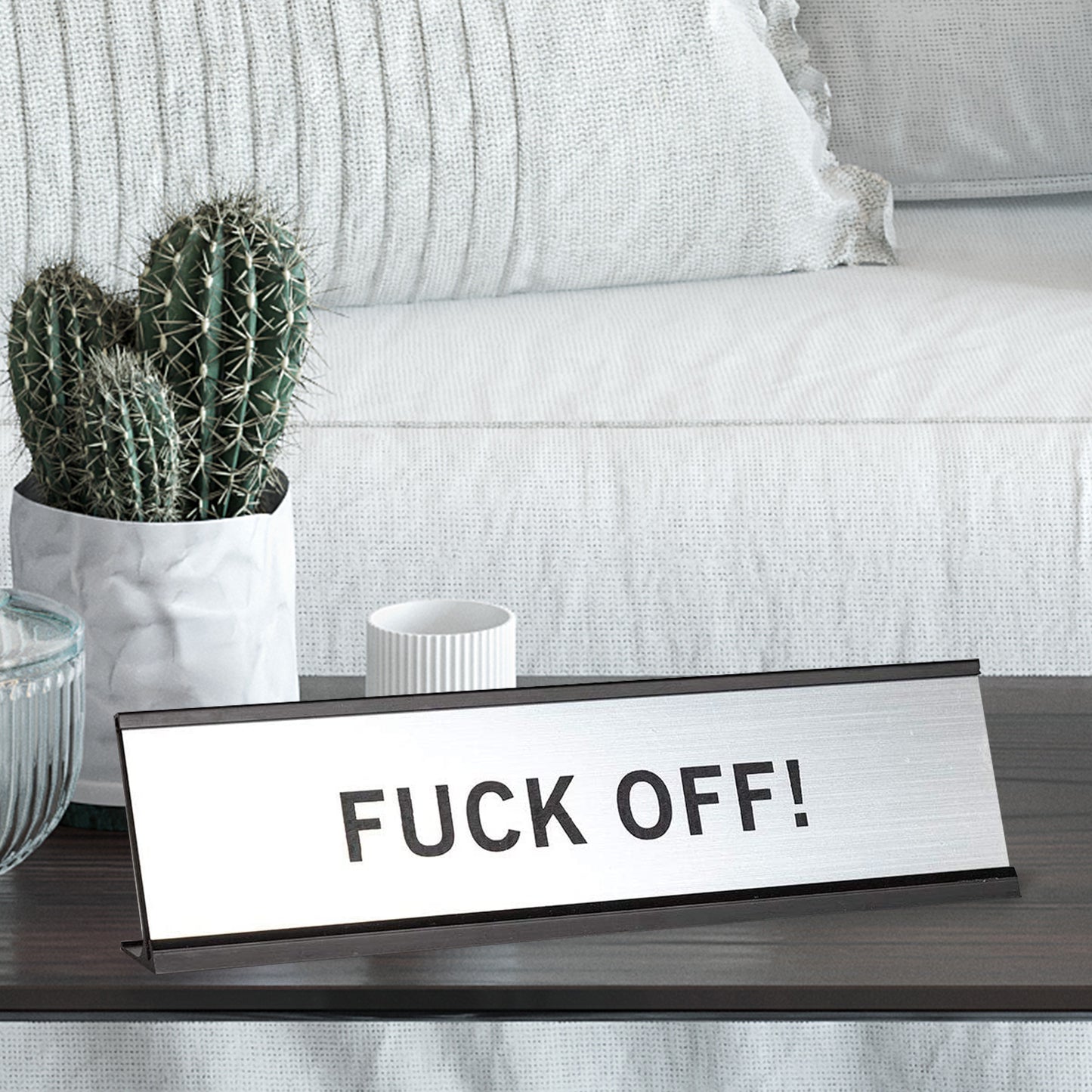 Fuck Off 2"x8" Novelty Nameplate Desk Sign