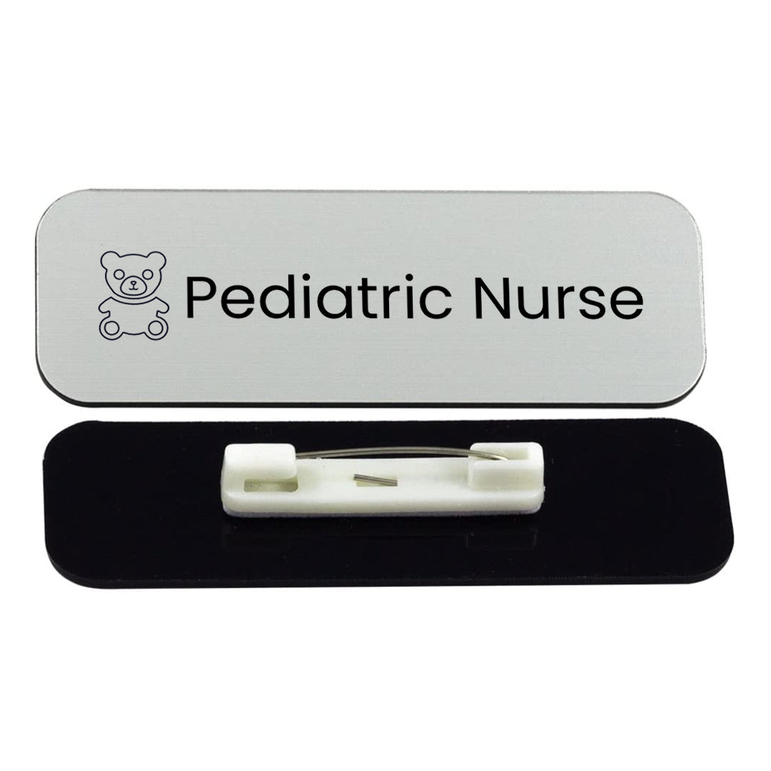 Pediatric Nurse 1 x 3" Rounded Corner Name Badge | Medical Specialism Badges