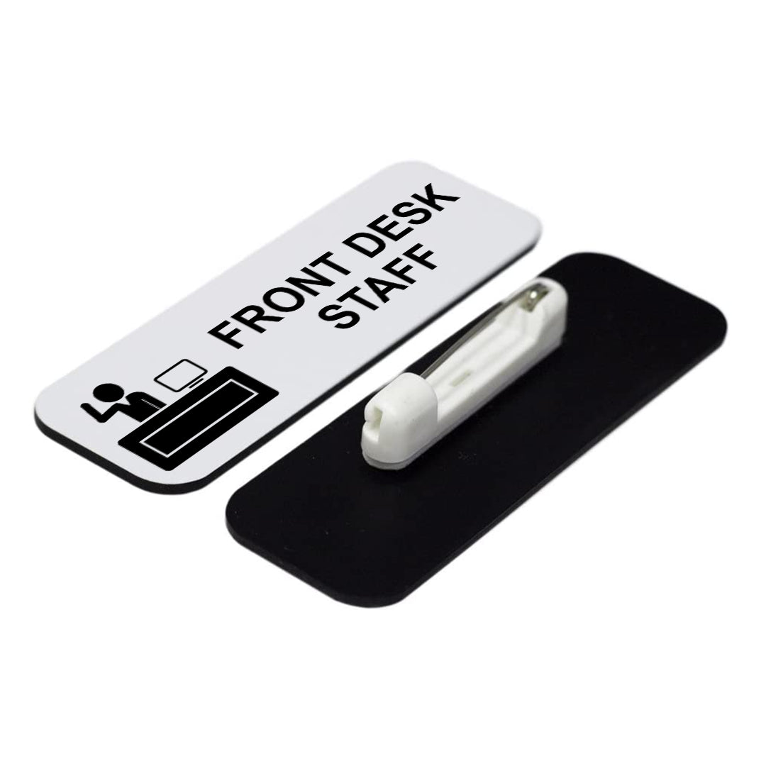 Signs ByLITA Front Desk Staff 1 x 3" Name Tag/Badge, (3 Pack)