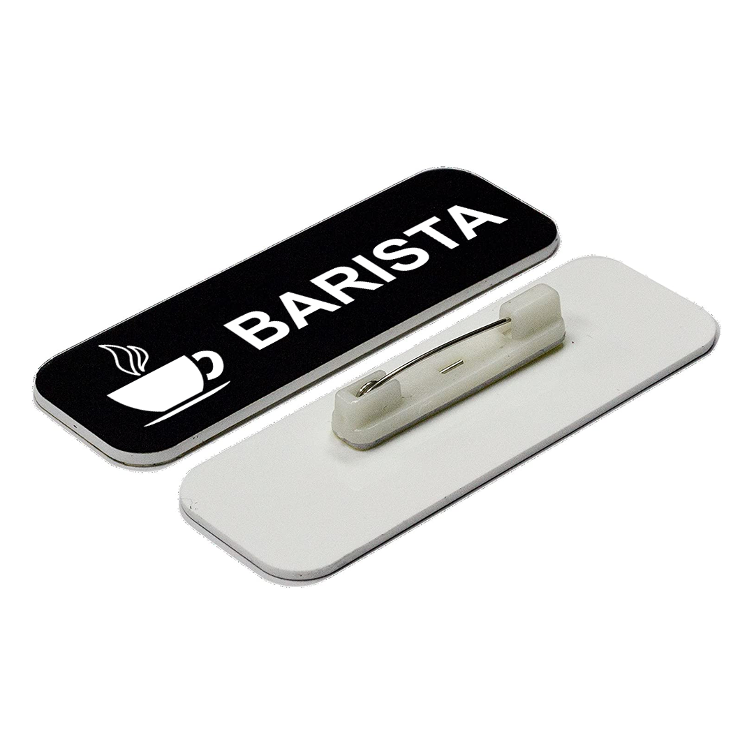 Barista 1 x 3" Name Tag/Badge, (3 Pack)