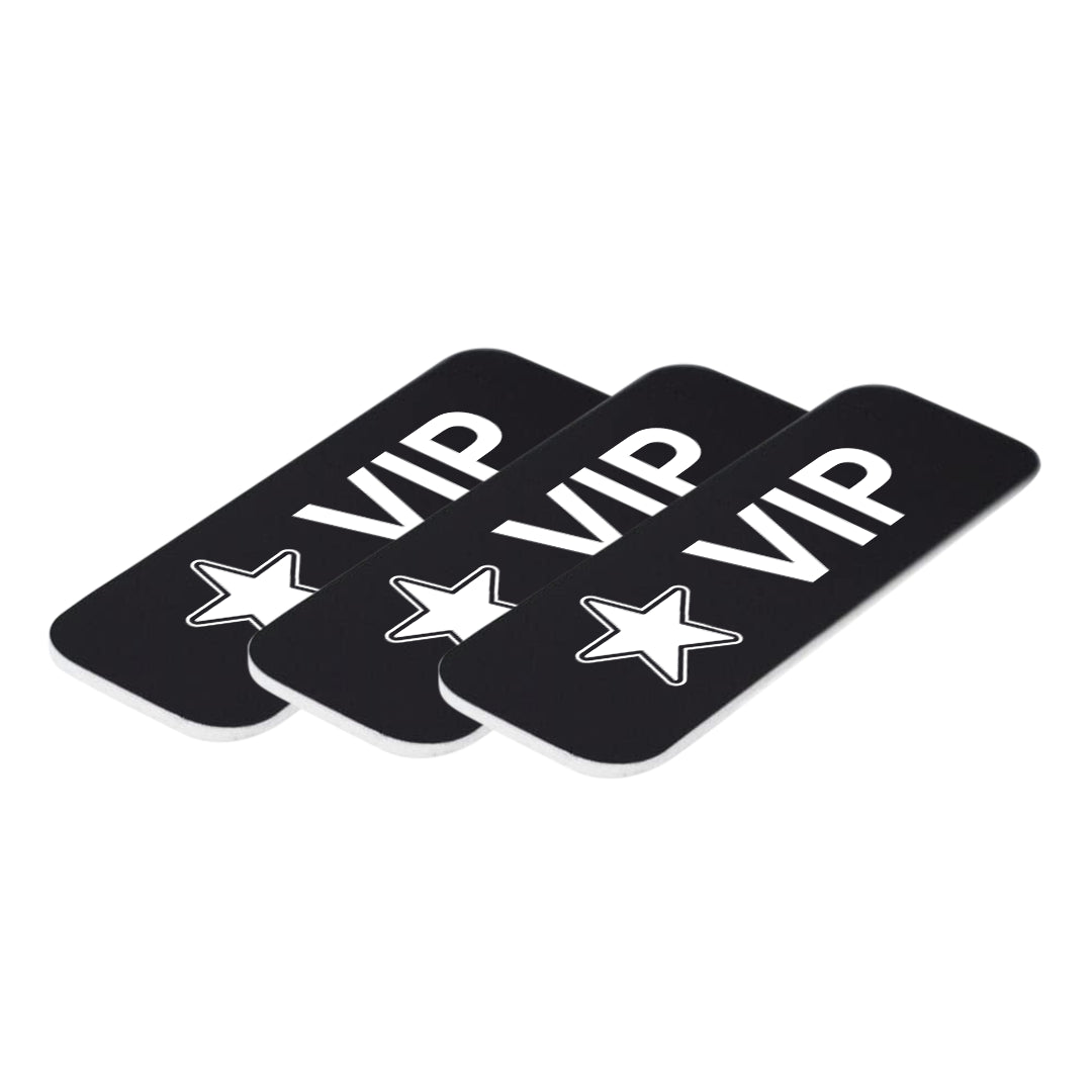 VIP (Star) 1 x 3" Name Tag/Badge, (3 Pack)