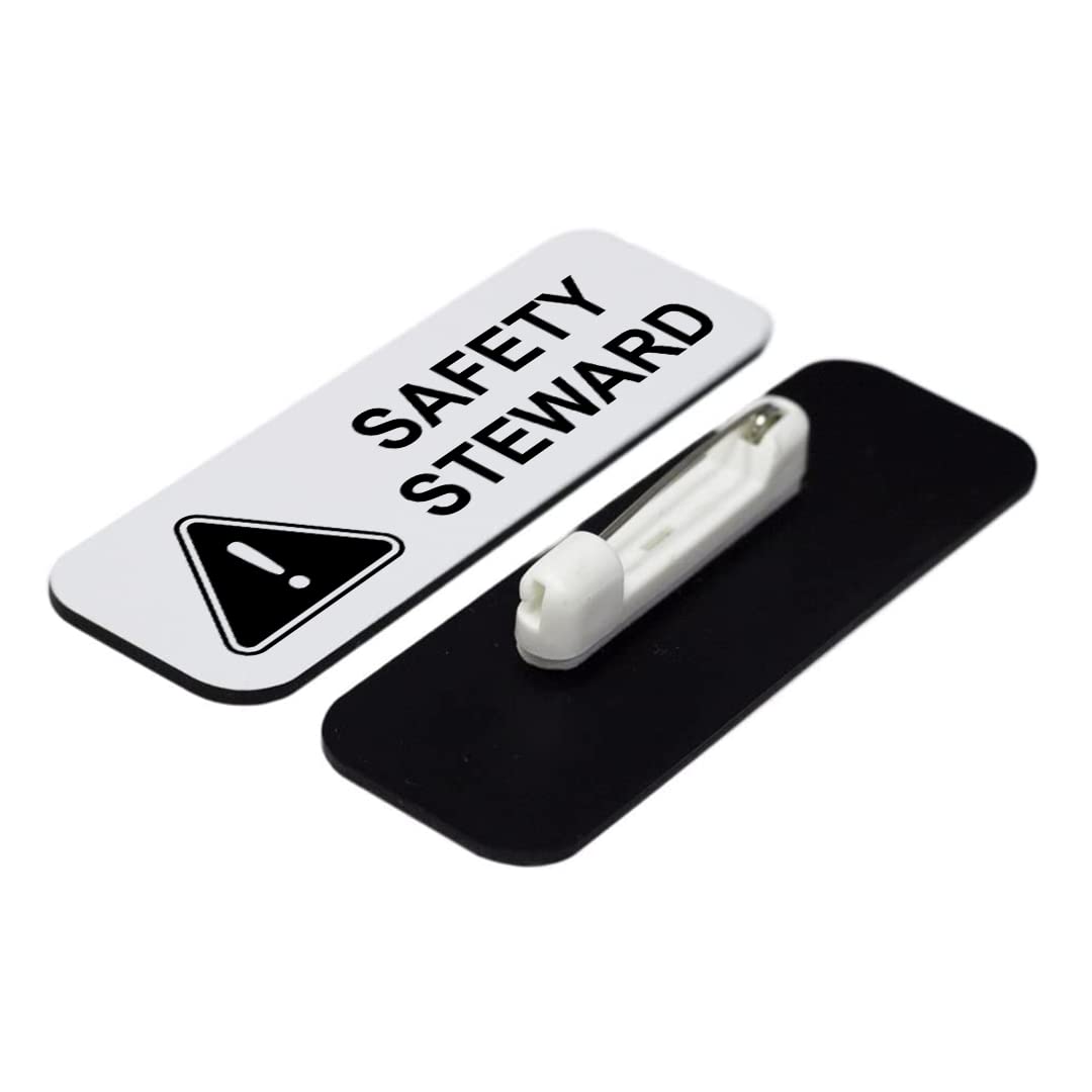 Safety Steward 1 x 3" Name Tag/Badge, (3 Pack)