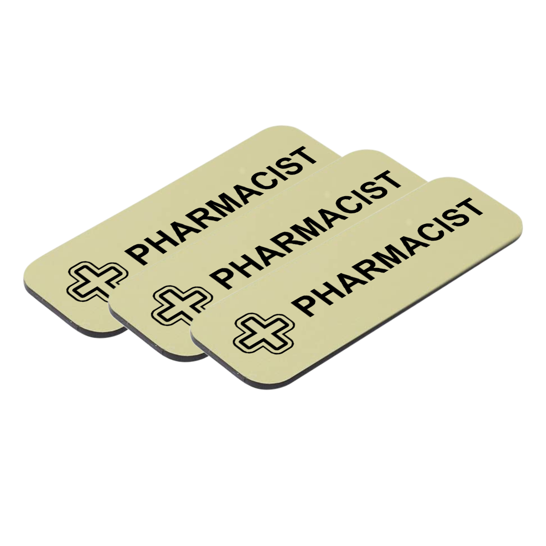 Pharmacist 1 x 3" Name Tag/Badge, (3 Pack)