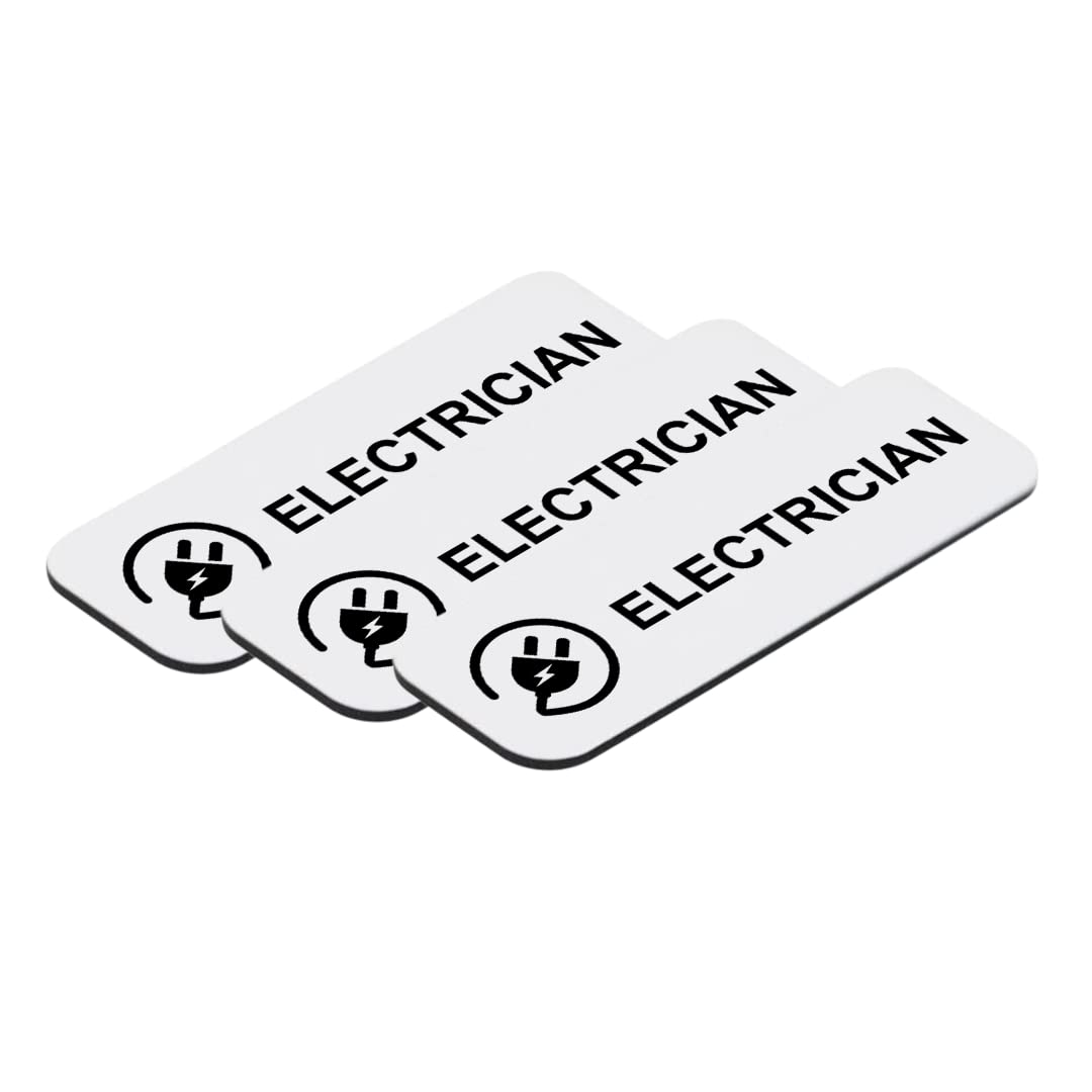Electrician 1" x 3" Name Tag/Badge, (3 Pack)