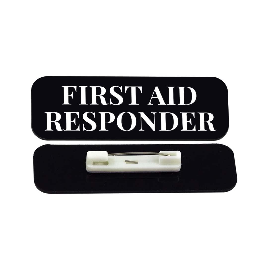 First Aid Responder 1 x 3" Rounded Corner Name Badge | Stock Name Badges