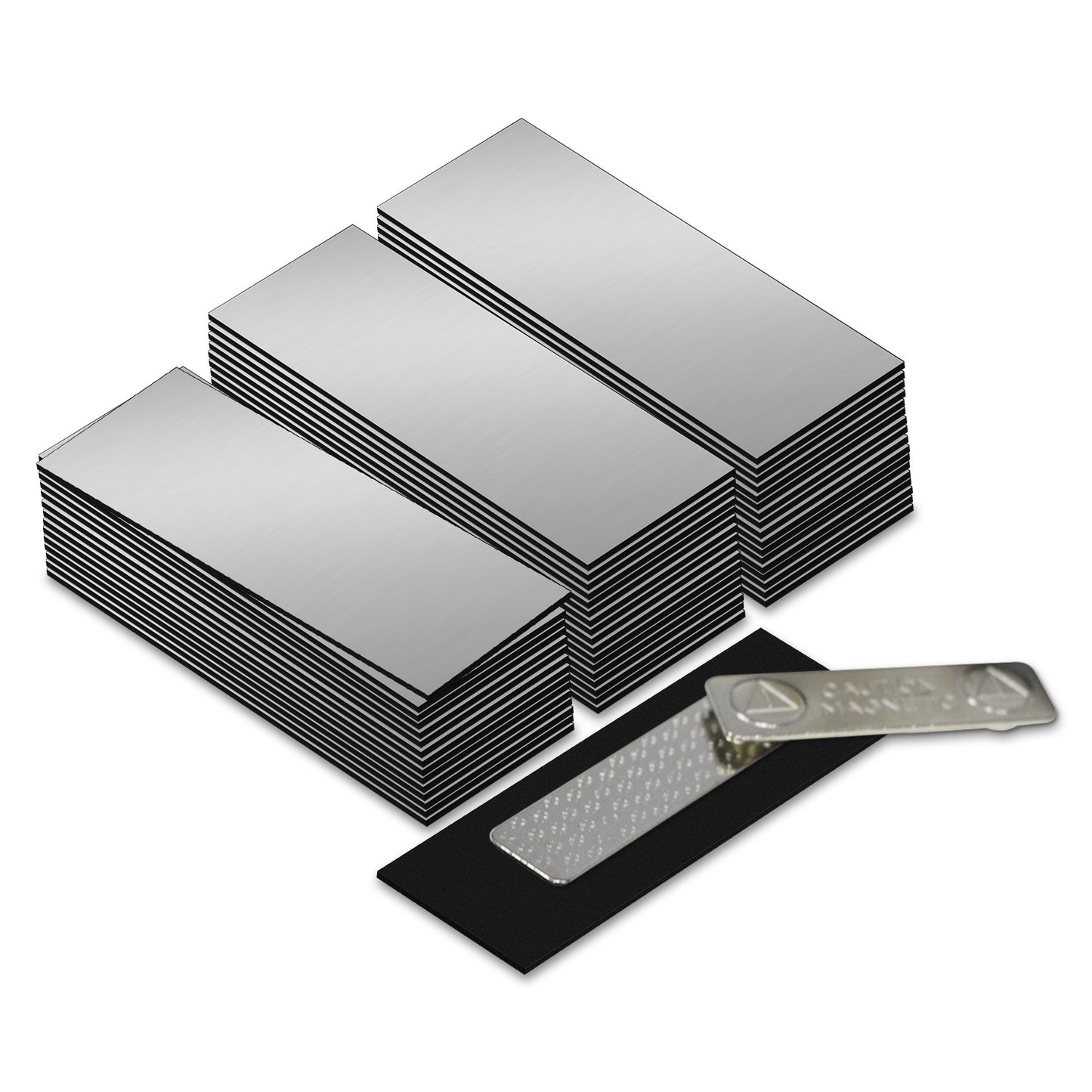 1" x 3" Name Tag Badge Blanks with Magnetic Backing - 50 Pack