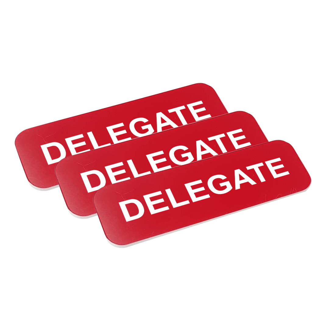 Delegate 1 x 3" Name Tag/Badge, (3 Pack)