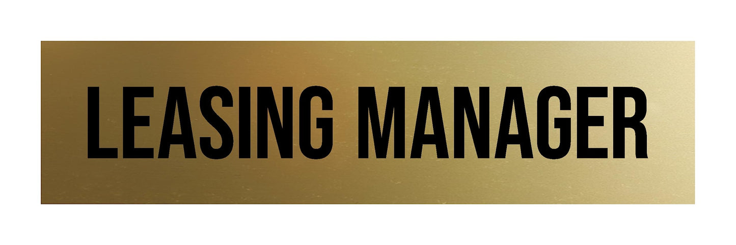 Signs ByLITA Leasing Manager Black Frame Desk Sign (2x8")