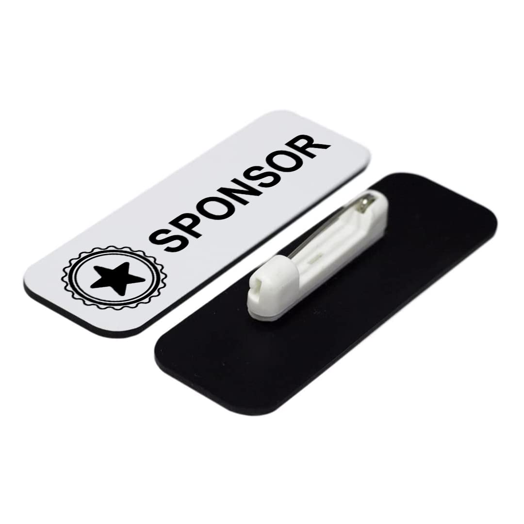 Sponsor 1 x 3" Name Tag/Badge, (3 Pack)