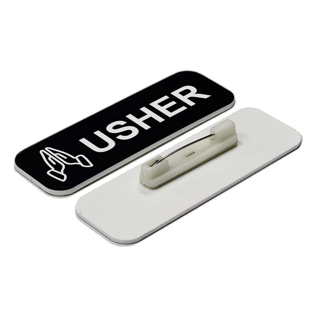 Usher 1 x 3" Name Tag/Badge, Praying Hands (3 Pack)