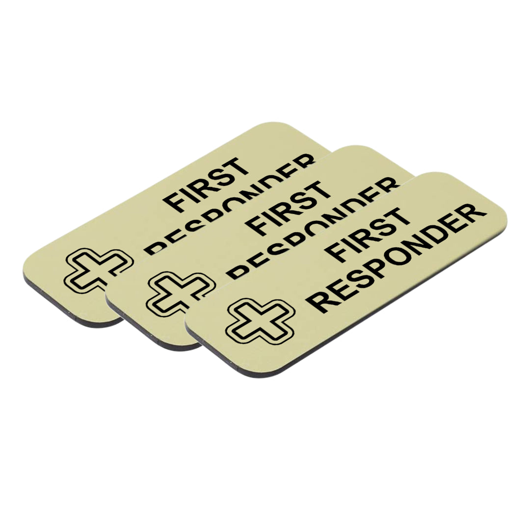 First Responder 1 x 3" Name Tag/Badge, (3 Pack)