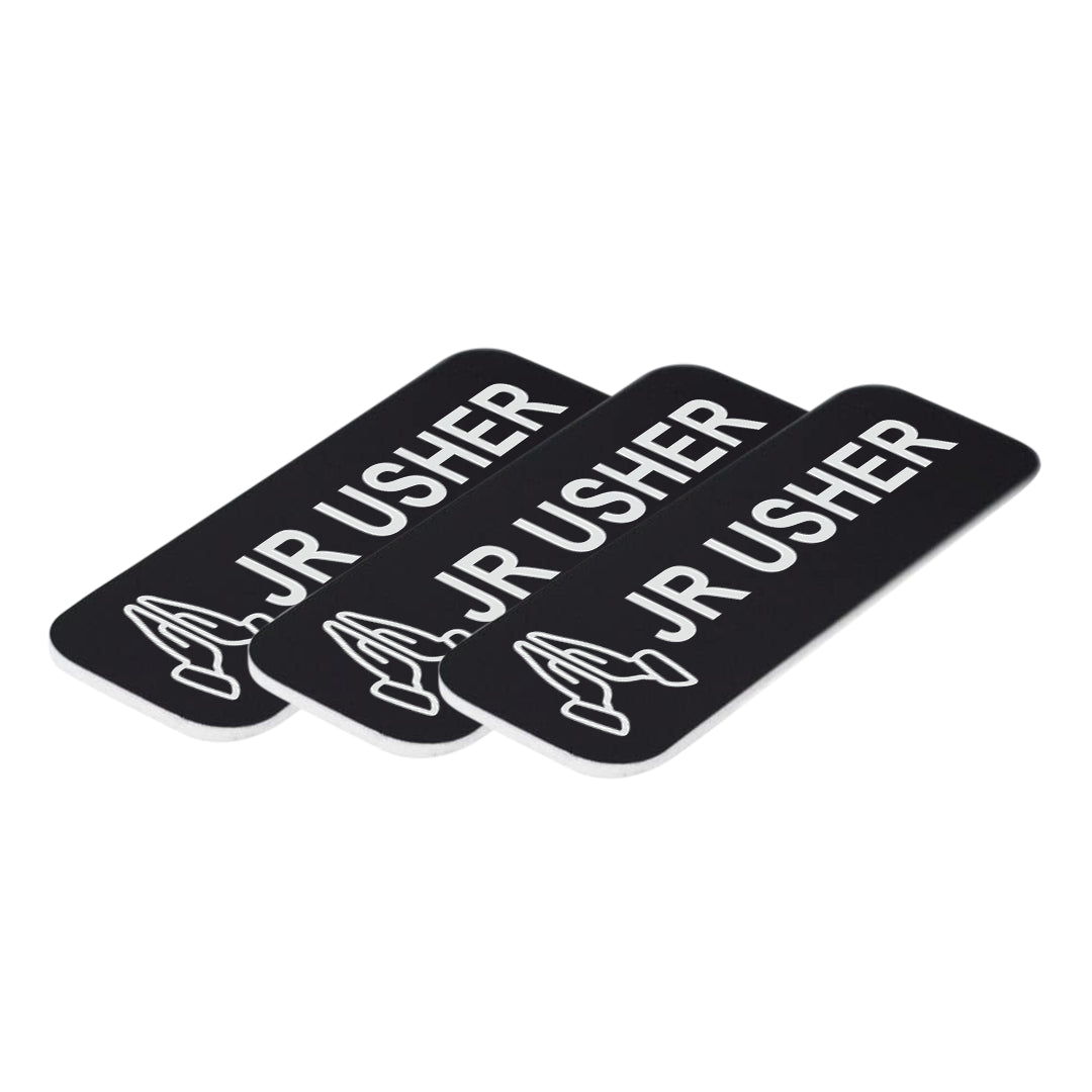 Jr Usher 1 x 3" Name Tag/Badge, Praying Hands (3 Pack)
