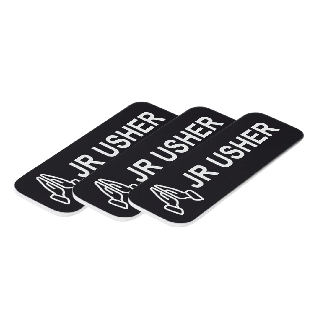Jr Usher 1 x 3" Name Tag/Badge, Praying Hands (3 Pack)