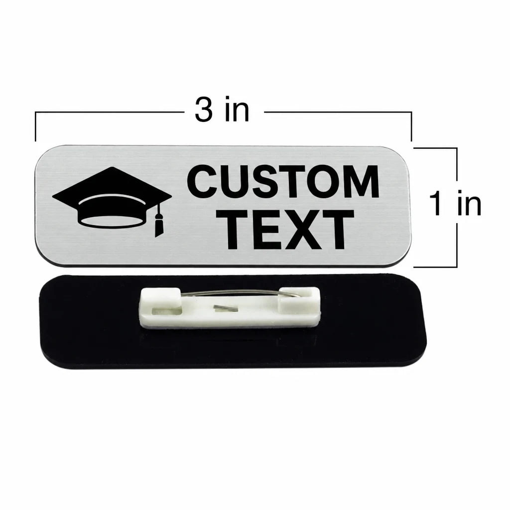 Custom 1x3 Graduation Cap Badge