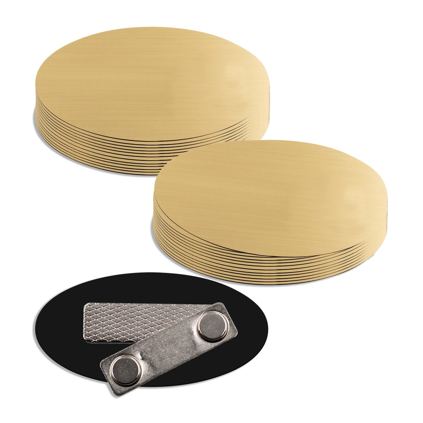 Plastic Blank Name Badge (Brushed Gold)