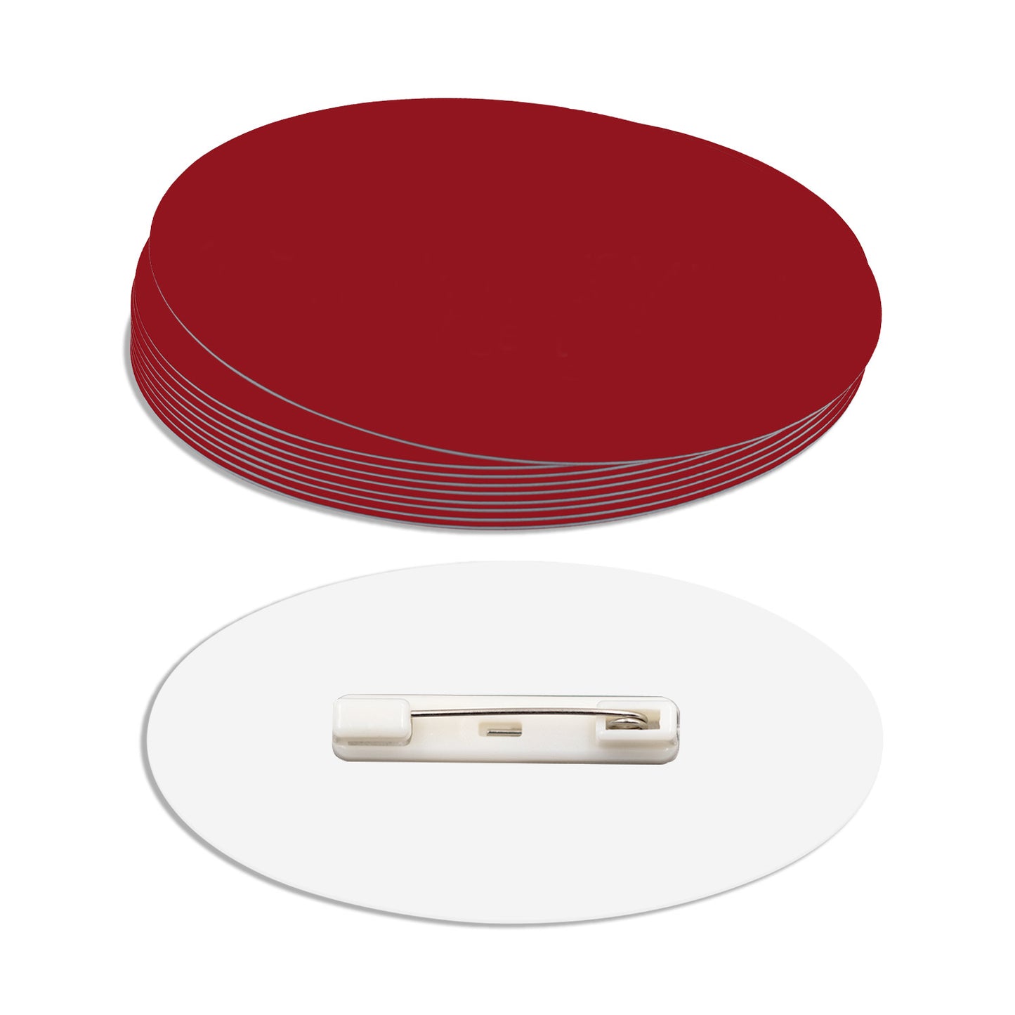Plastic Blank Name Badge (Red)