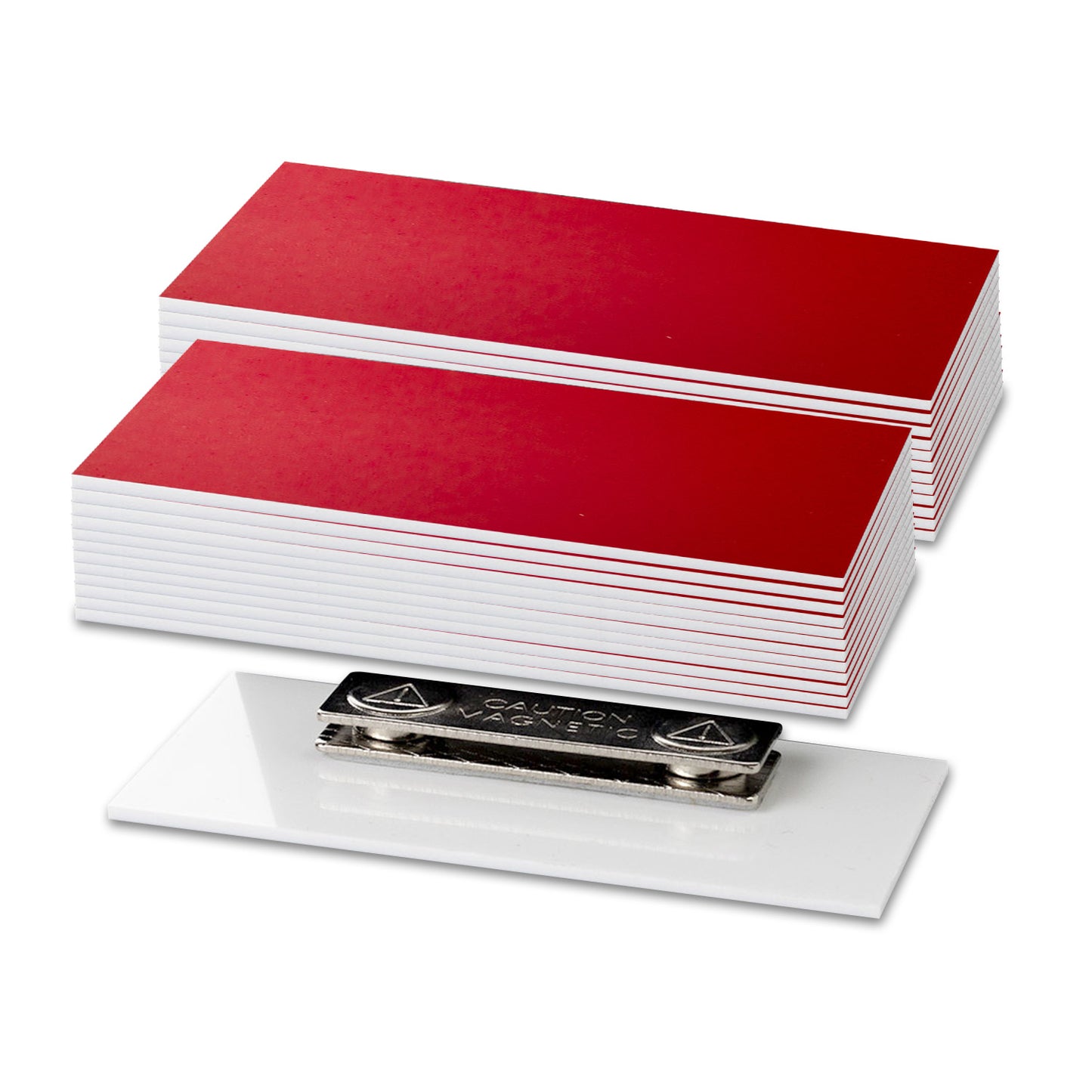 Plastic Blank Name Badge (Red)