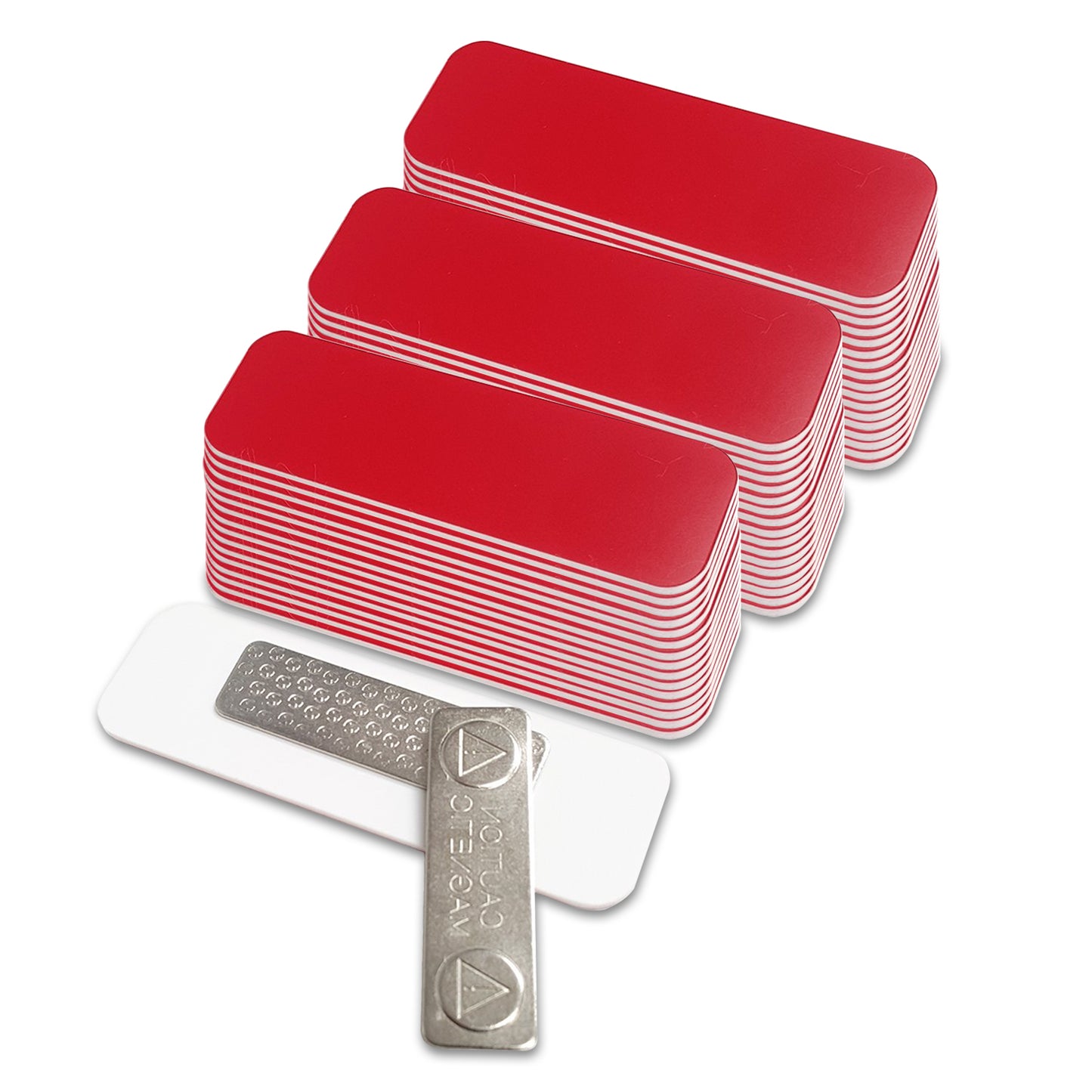 Plastic Blank Name Badge (Red)