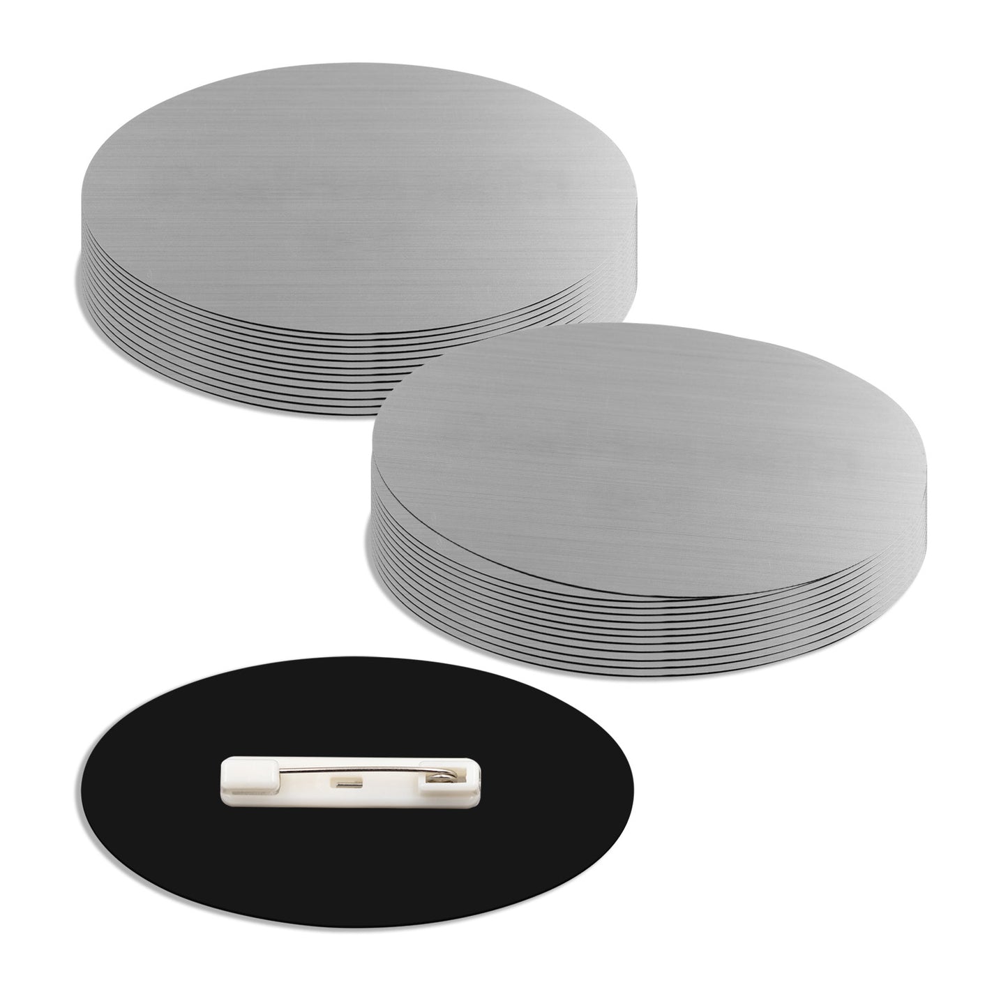 Plastic Blank Name Badge (Brushed Silver)