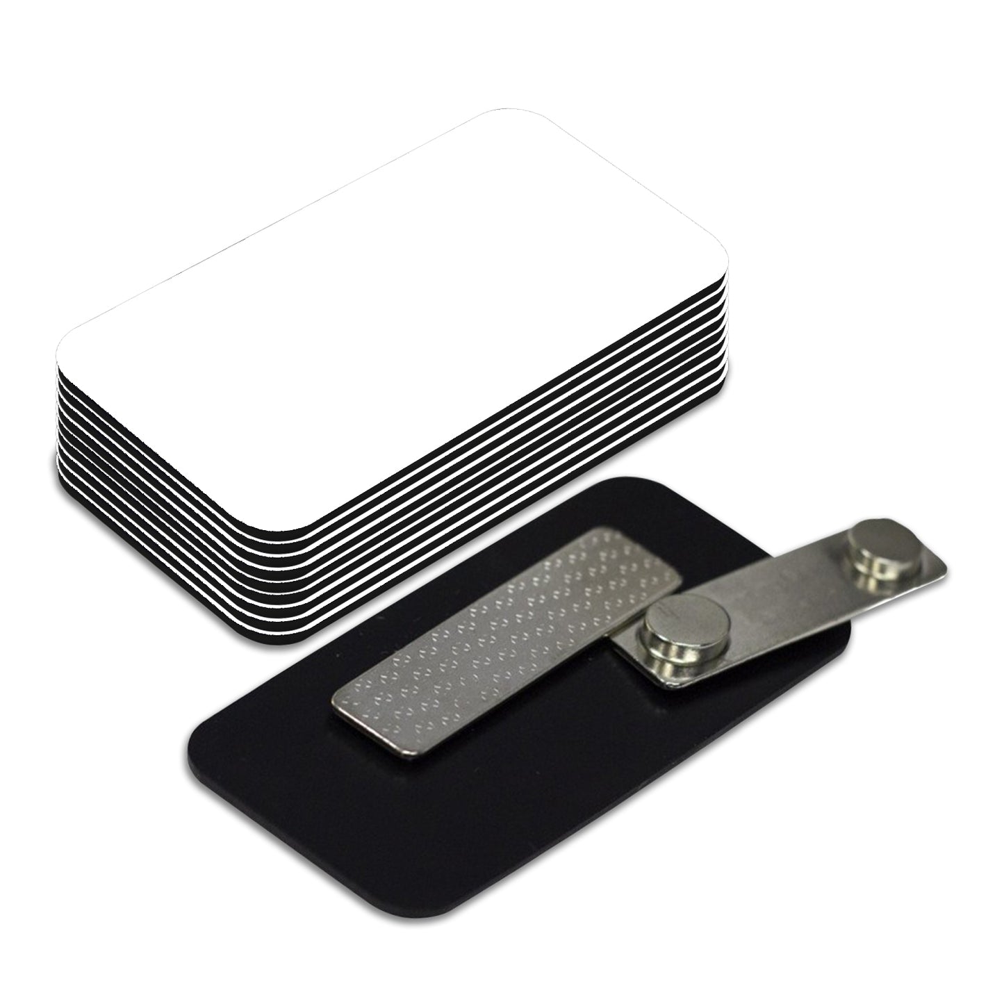 Plastic Blank Name Badge (White)