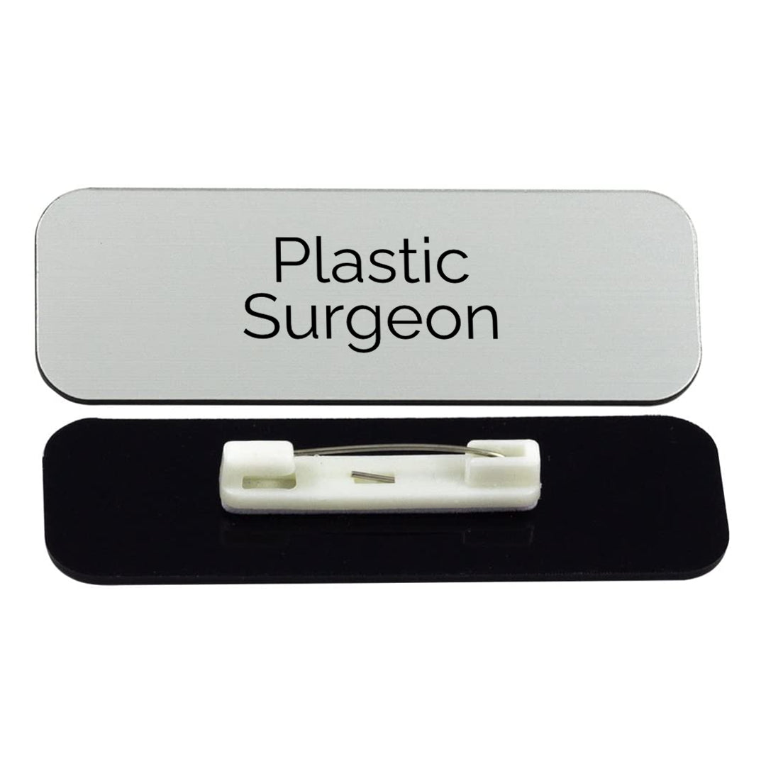 Plastic Surgeon 1 x 3" Rounded Corner Name Badge | Medical Specialism Badges