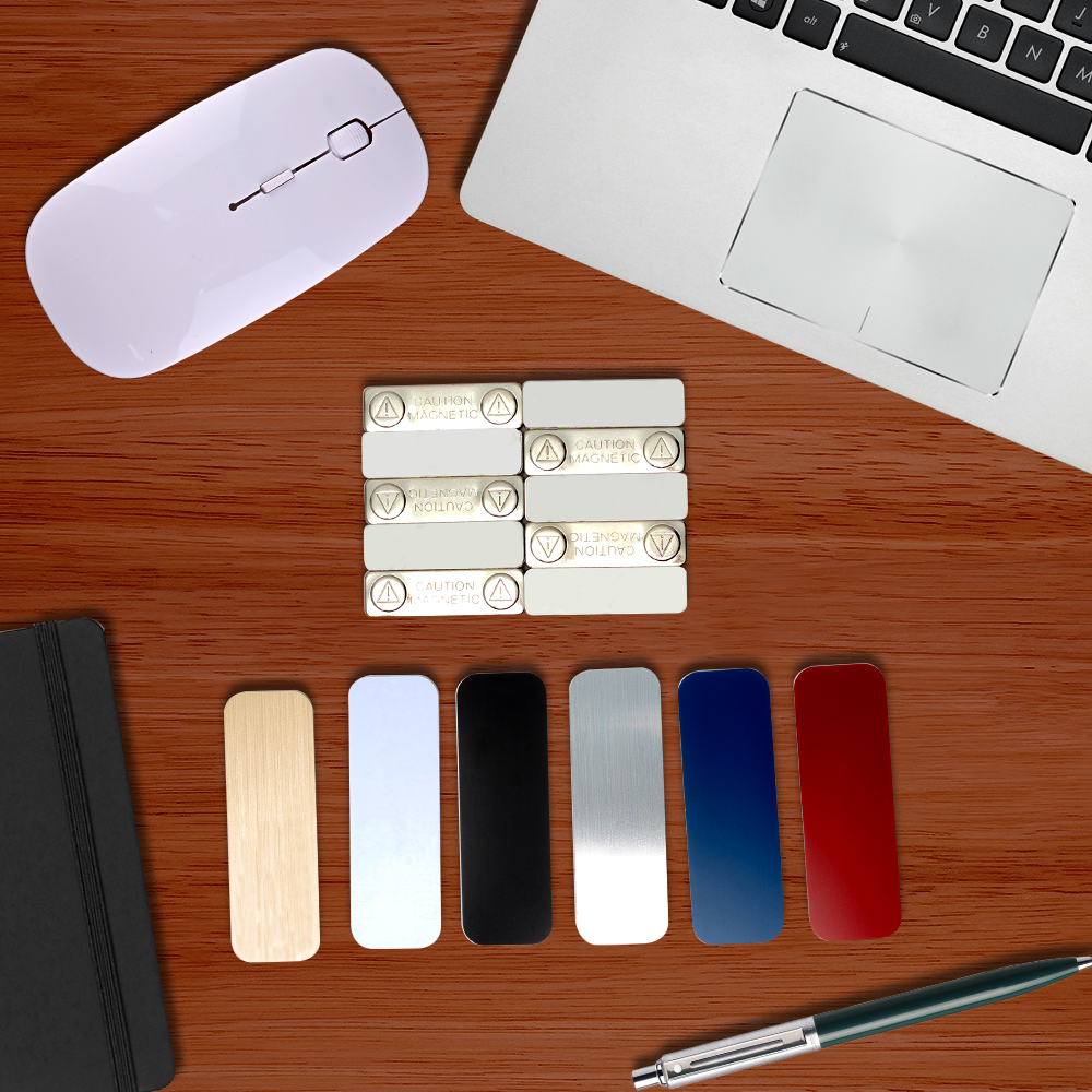 1" x 3" Name Tag Badge Blanks with Magnetic Backing - 50 Pack