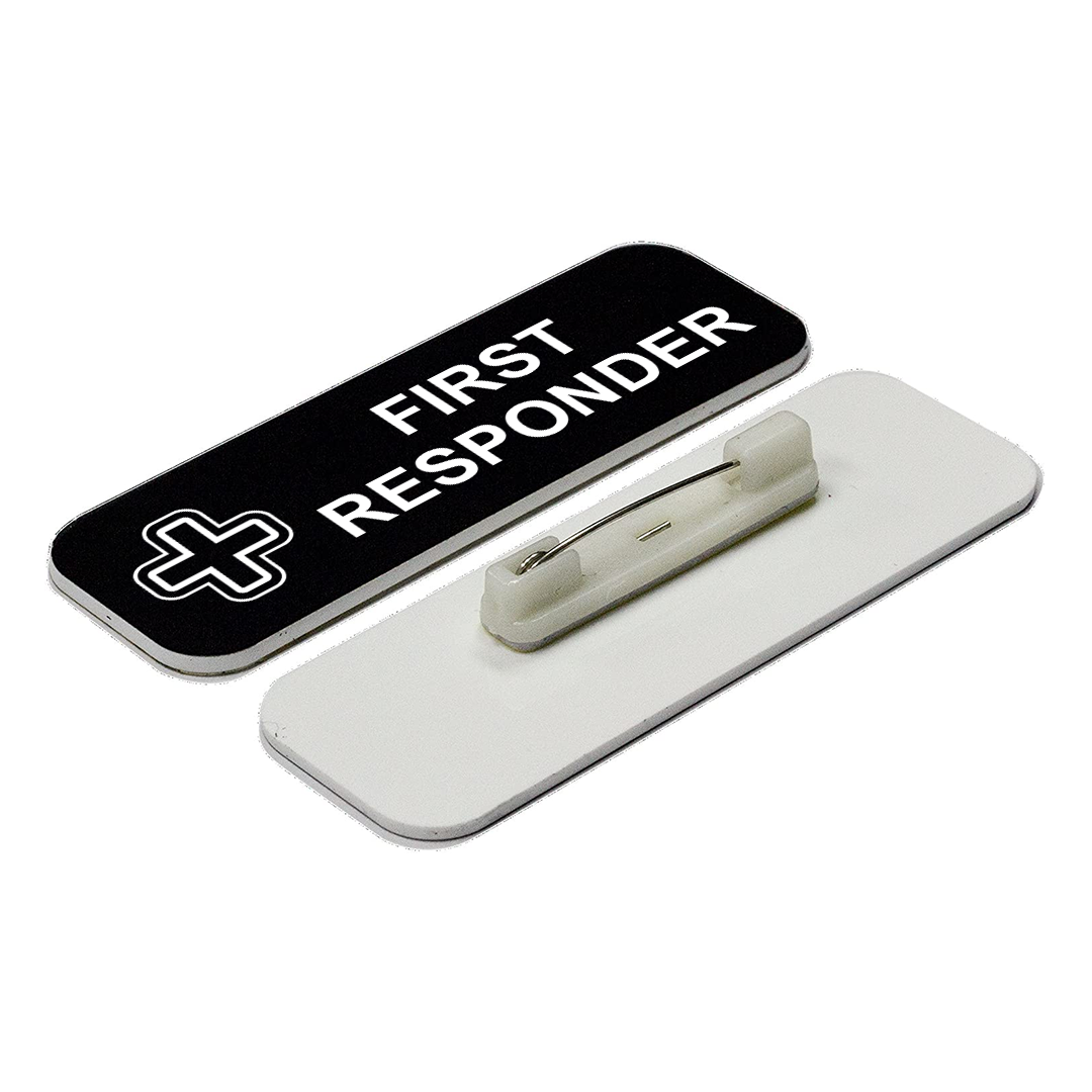 First Responder 1 x 3" Name Tag/Badge, (3 Pack)