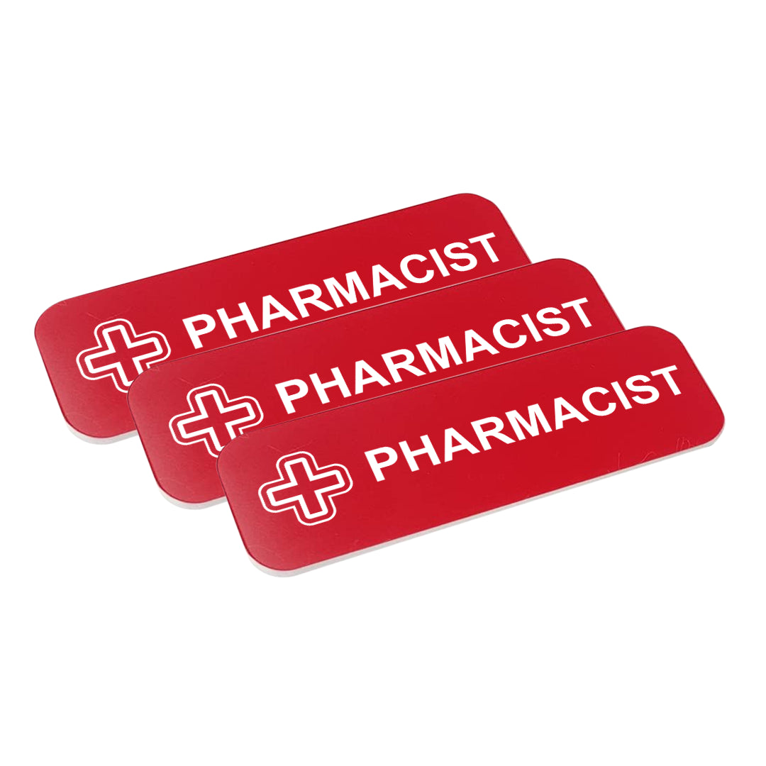 Pharmacist 1 x 3" Name Tag/Badge, (3 Pack)